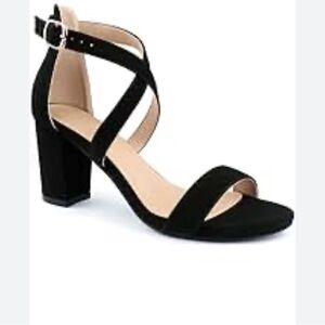 Joy in love black Nubuck heels
